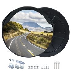 CCLIFE Konvexspiegel Verkehrsspiegel Dicker und Kräftiger für Garagen und Einfahrten, Parkhilfe, 30 cm verstellbarer Weitwinkelblick,Innen & Außen gewölbter Sicherheitsspiegel