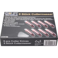 CCLIFE 8 Stück Cuttermesser 18mm, Teppichmesser mit Sicherheitslock inkl. 40 Ersatzklingen