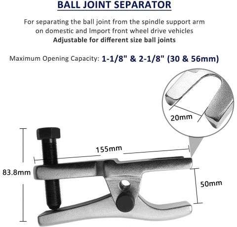 CCLIFE Spurstangenkopf Ausdrücker 20mm Kugelgelenkabzieher Traggelenk Abzieher Traggelenk Werkzeug universal Einsetzbar