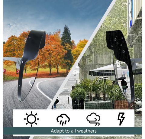 CCLIFE Konvexspiegel Verkehrsspiegel Dicker und Kräftiger für Garagen und Einfahrten, Parkhilfe, 30 cm verstellbarer Weitwinkelblick,Innen & Außen gewölbter Sicherheitsspiegel