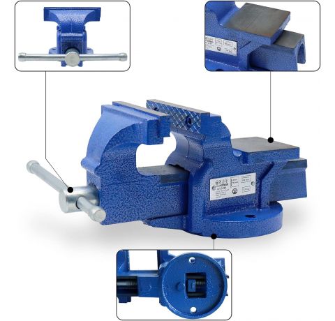 CCLIFE Feststehend Schraubstock 100/125/150 mm für Werkbank Werkbankschraubstock Parallelschraubstock, Modell:100mm