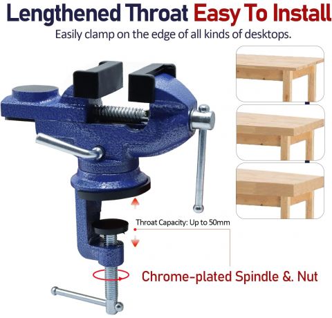 CCLIFE Schraubstock Drehbar 50/70 mm für Werkbank Werkbankschraubstock Parallelschraubstock