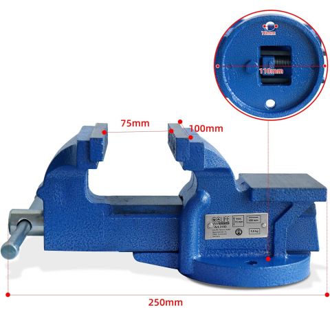 CCLIFE Feststehend Schraubstock 100/125/150 mm für Werkbank Werkbankschraubstock Parallelschraubstock, Modell:100mm