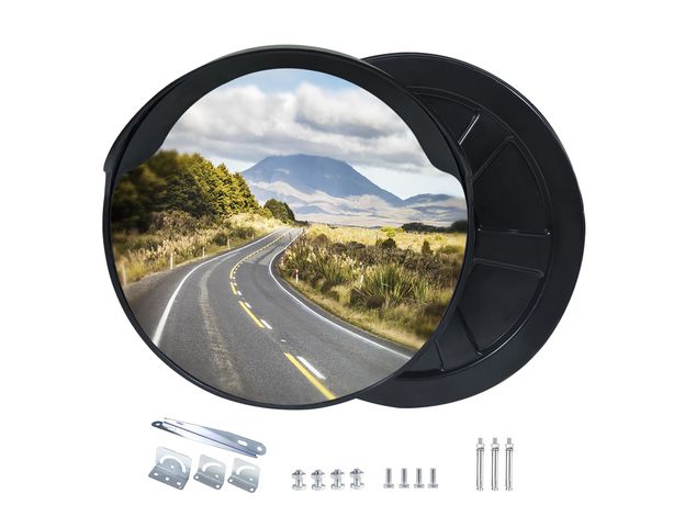 CCLIFE Konvexspiegel Verkehrsspiegel Dicker und Kräftiger für Garagen und Einfahrten, Parkhilfe, 30 cm verstellbarer Weitwinkelblick,Innen & Außen gewölbter Sicherheitsspiegel