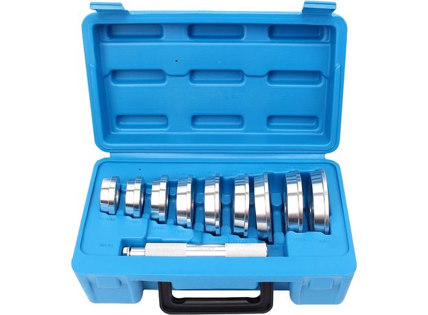 CCLIFE 10tlg Alu Druckstücksatz Druckstücke für Werkstattpresse Lager Buchsen Simmerring Eintreiber Treibsatz